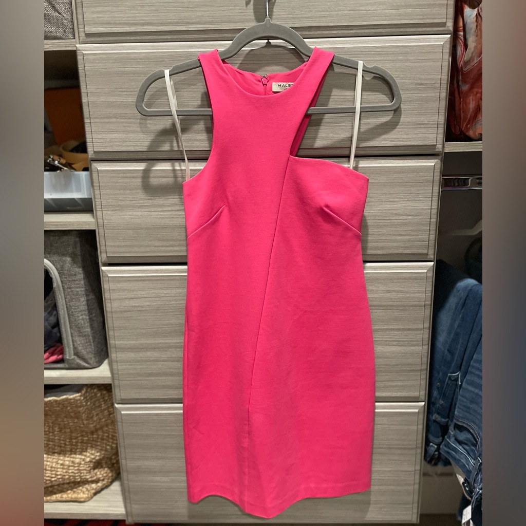Halston Heritage Xs Hot Pink Mini Dress